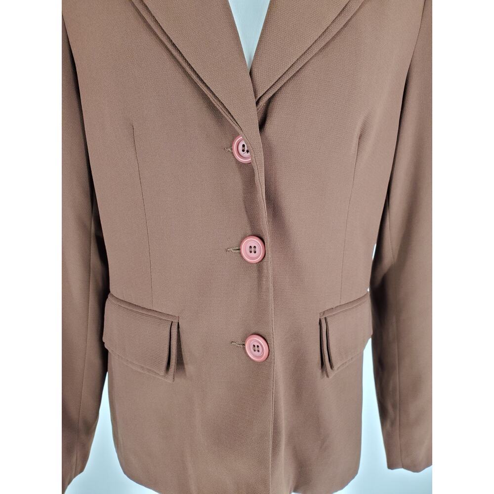 CLIO Women's Brown Blazer Sz 8 - Picture 6 of 12